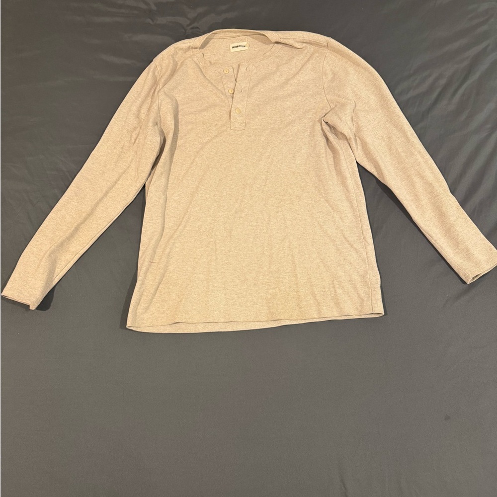 Taylor Stitch Men’s Long Sleeve Henley Shirt – Size 42 (L) – Oatmeal